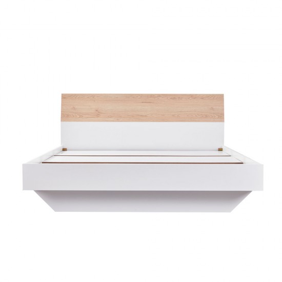 LUCIDO ΚΡΕΒΑΤΙ ΛΕΥΚΟ OAK ΦΥΣΙΚΟ 162x202x88cm