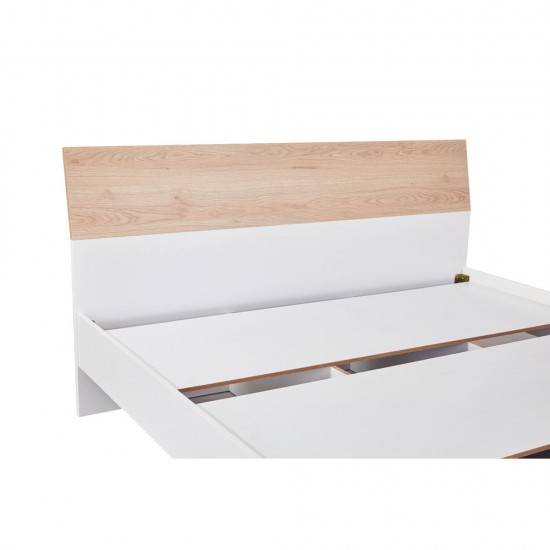 LUCIDO ΚΡΕΒΑΤΙ ΛΕΥΚΟ OAK ΦΥΣΙΚΟ 162x202x88cm