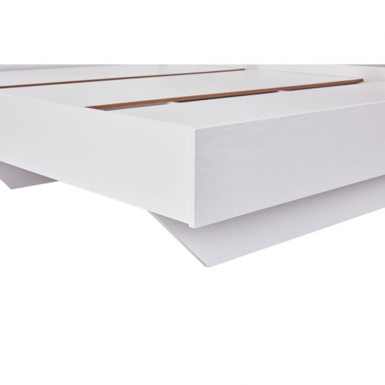 LUCIDO ΚΡΕΒΑΤΙ ΛΕΥΚΟ OAK ΦΥΣΙΚΟ 162x202x88cm