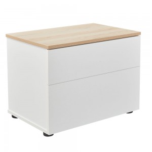 LUCIDO ΚΟΜΟΔΙΝΟ 2ΣΥΡΤΑΡΙΑ ΛΕΥΚΟ OAK ΦΥΣΙΚΟ 58x39x44.5cm