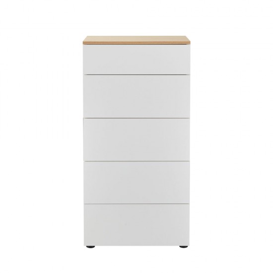 LUCIDO ΣΥΡΤΑΡΙΕΡΑ 5ΣΥΡΤΑΡΙΑ ΛΕΥΚΟ OAK ΦΥΣΙΚΟ 58x39x116.5cm