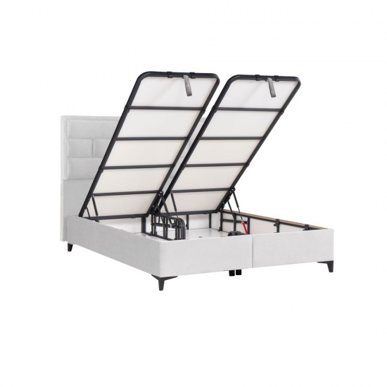 BRICK ΚΡΕΒΑΤΙ ΜΕ ΑΠΟΘΗΚ. ΧΩΡΟ (ΓΙΑ ΣΤΡΩΜΑ 160x200cm) OFF WHITE 16-450 215x165x121cm