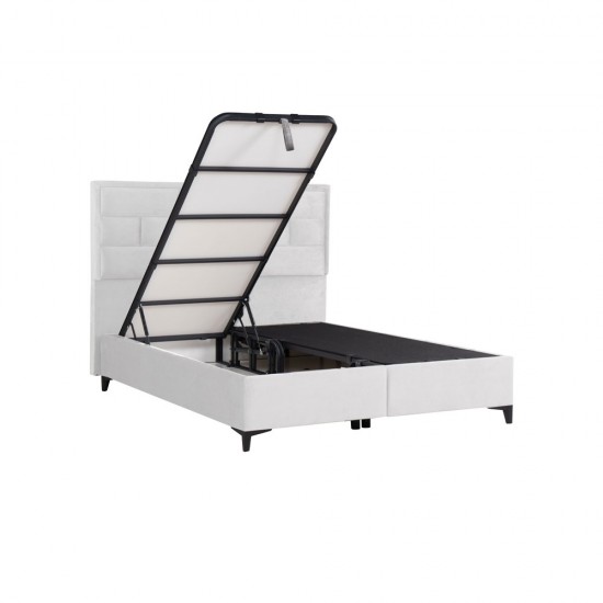 BRICK ΚΡΕΒΑΤΙ ΜΕ ΑΠΟΘΗΚ. ΧΩΡΟ (ΓΙΑ ΣΤΡΩΜΑ 160x200cm) OFF WHITE 16-450 215x165x121cm