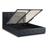 Κρεβάτι Iro από Τεχνόδερμα με Αποθηκευτικό Χώρο – Μαύρο 160x200