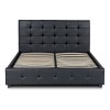 Κρεβάτι Iro από Τεχνόδερμα με Αποθηκευτικό Χώρο – Μαύρο 160x200