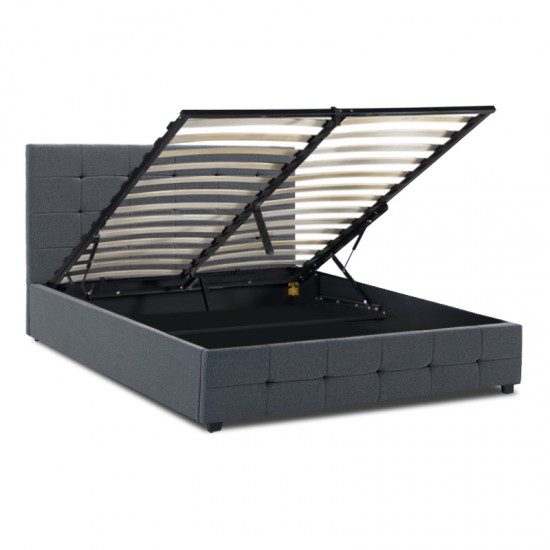 Κρεβάτι Iro Υφασμάτινο Ανθρακί 160x200 με Αποθηκευτικό Χώρο