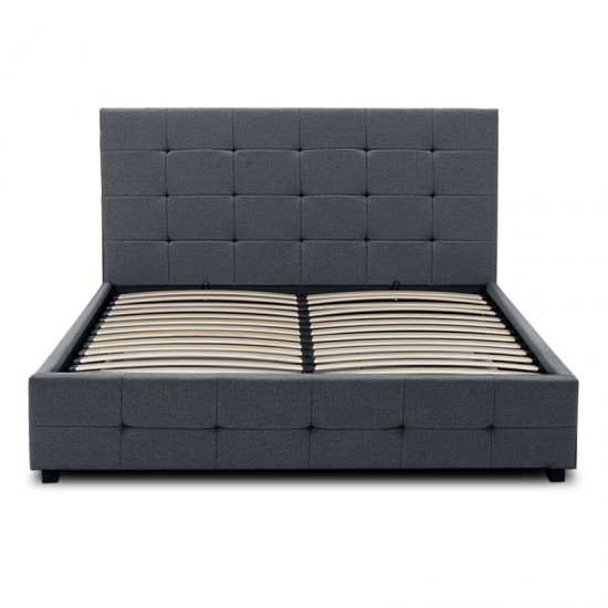 Κρεβάτι Iro Υφασμάτινο Ανθρακί 160x200 με Αποθηκευτικό Χώρο