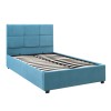 Κρεβάτι Kingston βελούδινο με αποθηκευτικό χώρο χρώμα γαλάζιο 120x200εκ.
