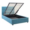 Κρεβάτι Kingston βελούδινο με αποθηκευτικό χώρο χρώμα γαλάζιο 120x200εκ.