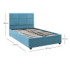 Κρεβάτι Kingston βελούδινο με αποθηκευτικό χώρο χρώμα γαλάζιο 120x200εκ.