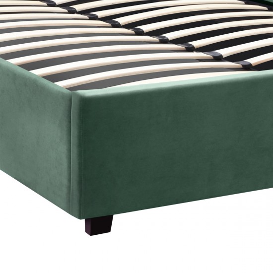 Κρεβάτι Kingston βελούδινο με αποθηκευτικό χώρο χρώμα κυπαρρισί 120x200εκ.