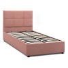 Κρεβάτι Kingston βελούδινο με αποθηκευτικό χώρο χρώμα melon pink 100x200εκ.