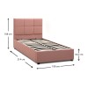 Κρεβάτι Kingston βελούδινο με αποθηκευτικό χώρο χρώμα melon pink 100x200εκ.