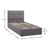 Κρεβάτι Kingston βελούδινο με αποθηκευτικό χώρο χρώμα γκρι 100x200εκ.