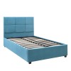 Κρεβάτι Kingston βελούδινο με αποθηκευτικό χώρο χρώμα γαλάζιο 100x200εκ.