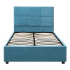 Κρεβάτι Kingston βελούδινο με αποθηκευτικό χώρο χρώμα γαλάζιο 100x200εκ.