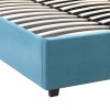 Κρεβάτι Kingston βελούδινο με αποθηκευτικό χώρο χρώμα γαλάζιο 100x200εκ.
