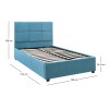 Κρεβάτι Kingston βελούδινο με αποθηκευτικό χώρο χρώμα γαλάζιο 100x200εκ.