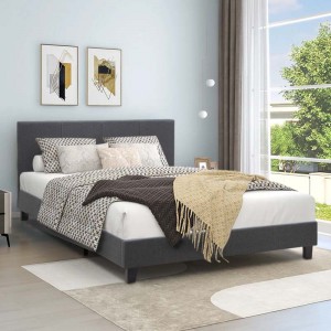 Κρεβάτι Flat υφασμάτινο χρώμα ανθρακί 160x200εκ. Κρεβάτι Flat υφασμάτινο χρώμα ανθρακί 160x200εκ.