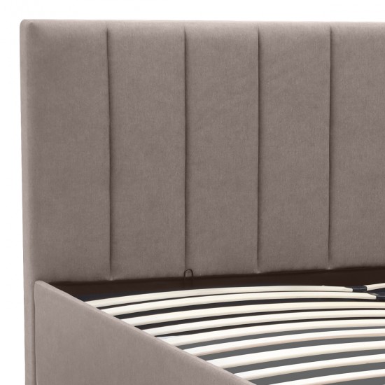 Κρεβάτι Renata υφασμάτινο με αποθηκευτικό χώρο χρώμα μπεζ 160x200εκ.