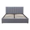 Κρεβάτι Renata υφασμάτινο με αποθηκευτικό χώρο χρώμα γκρι 160x200εκ.