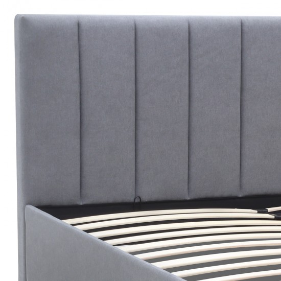 Κρεβάτι Renata υφασμάτινο με αποθηκευτικό χώρο χρώμα γκρι 160x200εκ.
