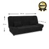 Kαναπές - κρεβάτι Tiko PLUS τριθέσιος με αποθηκευτικό χώρο και ύφασμα σε μαύρο 200x90x96εκ.