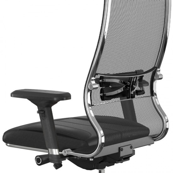 Καρέκλα γραφείου Samurai L2-6D εργονομική με ύφασμα TS Mesh και τεχνόδερμα χρώμα μαύρο 69x70x125/137εκ.