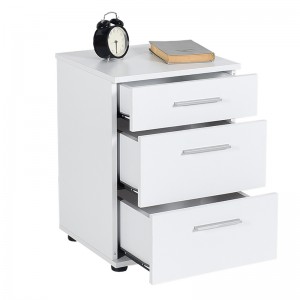 Κομοδίνο - συρταριέρα γραφείου Trendline από μελαμίνη σε χρώμα λευκό 40x39x57εκ.