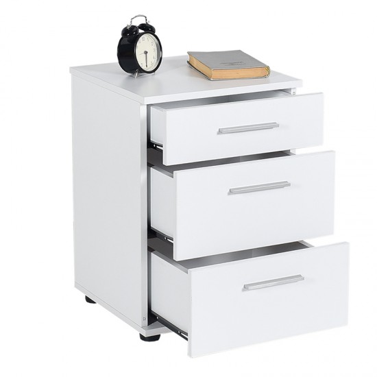 Κομοδίνο - συρταριέρα γραφείου Trendline από μελαμίνη σε χρώμα λευκό 40x39x57εκ.