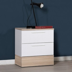 Κομοδίνo Base σε χρώμα λευκό - sonoma 45x40x52εκ.