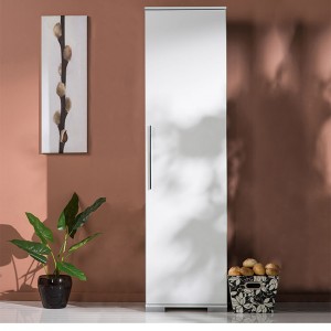 Ντουλάπα ρούχων - παπουτσοθηκη 16 ζευγών Diamond μονόφυλλη σε λευκό 50x35x187εκ.