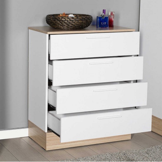 Συρταριέρα Base χρώμα oak - λευκό 72x40x88εκ.