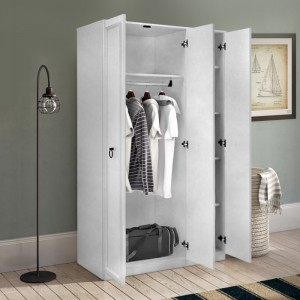 Ντουλάπα ρούχων Hampton τρίφυλλη χρώμα λευκό 103x52x185εκ. Ντουλάπα ρούχων Hampton τρίφυλλη χρώμα λευκό 103x52x185εκ.