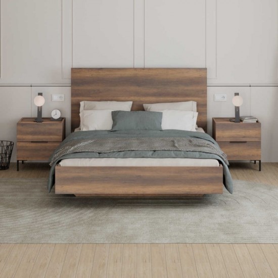 Κρεβάτι Oryana χρώμα καρυδί 160x200εκ.