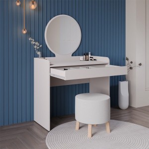 Τουαλέτα με καθρέπτη Curve χρώμα λευκό του πάγου 90x47x142εκ.