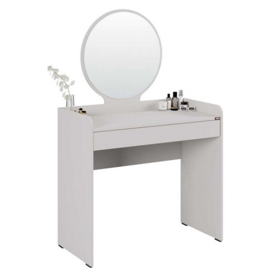 Τουαλέτα με καθρέπτη Curve χρώμα λευκό 90x47x142εκ.