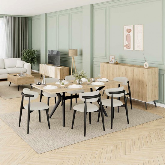 Τραπέζι Luna χρώμα florida oak 181x90x75εκ.