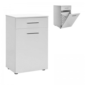 Ντουλάπι - Καλάθι απλύτων Diamond χρώμα λευκό gloss 52x38x83εκ.