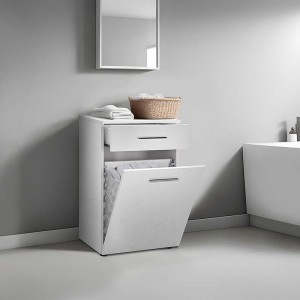 Ντουλάπι - Καλάθι απλύτων Diamond χρώμα λευκό gloss 52x38x83εκ.