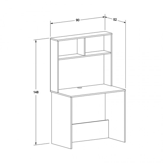 Γραφείο εργασίας Trendline χρώμα λευκό 90x52x148εκ.