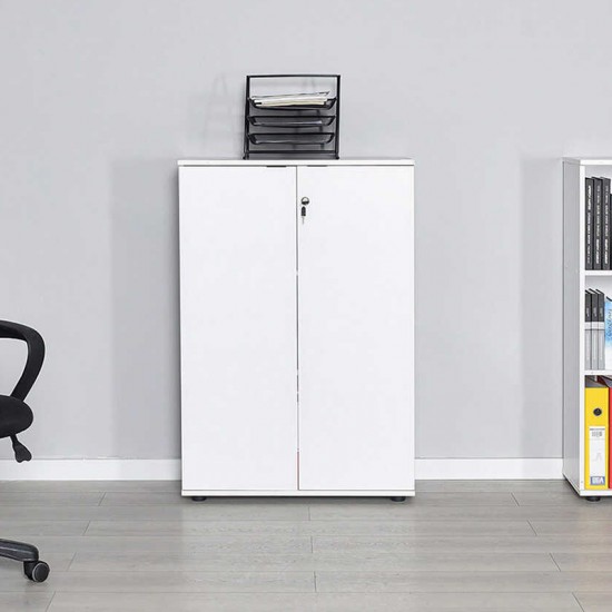 Ντουλάπι γραφείου Rio με κλειδαριά χρώμα λευκό 72x34x109εκ.