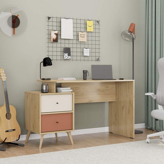 Γραφείο εργασίας Terra χρώμα florida oak 129x55x75εκ.