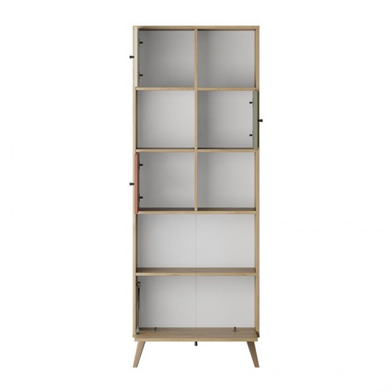 Βιβλιοθήκη Terra χρώμα florida oak 67x30x181εκ.