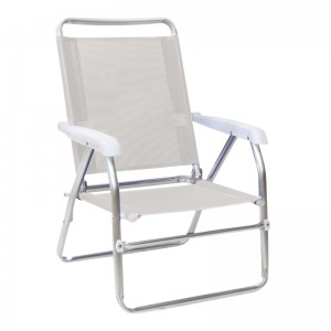 Καρεκλάκι παραλίας Alu αλουμινίου χρώμα λευκό 54x52x80εκ.