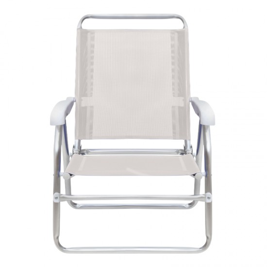 Καρεκλάκι παραλίας Alu Megapap αλουμινίου χρώμα λευκό 54x52x80εκ.