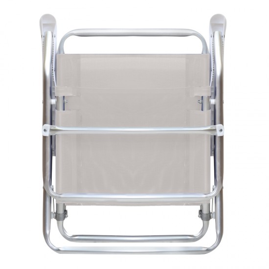 Καρεκλάκι παραλίας Alu Megapap αλουμινίου χρώμα λευκό 54x52x80εκ.