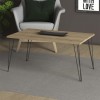 Τραπεζάκι σαλονιού Fiona μεταλλικό - μελαμίνης χρώμα oak 90x55x43εκ.