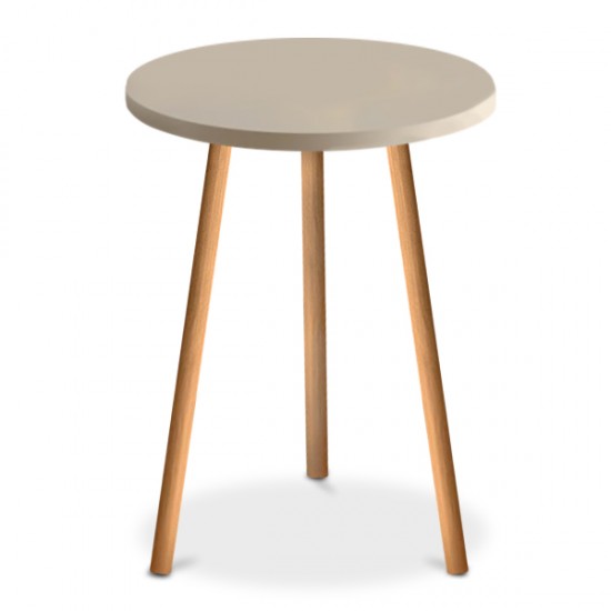 Βοηθητικό τραπεζάκι Roma από μελαμίνη χρώμα κρεμ 33,5x33,5x46εκ.