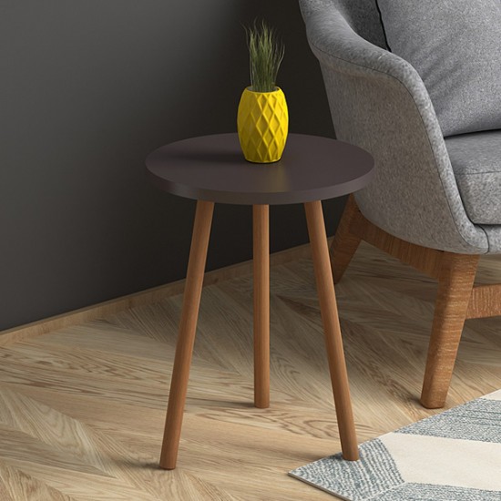 Βοηθητικό τραπεζάκι Roma από μελαμίνη χρώμα καφέ 33,5x33,5x46εκ.